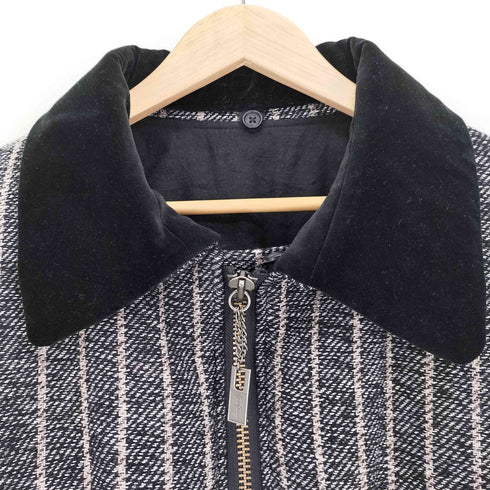ヨウジヤマモトプールオム Yohji Yamamoto POUR HOMME 24AW LOOK 15 3BLEND ST FLIGHT JACKET スリーブレンド ストライプ フライトジャケット メンズ JPN:3