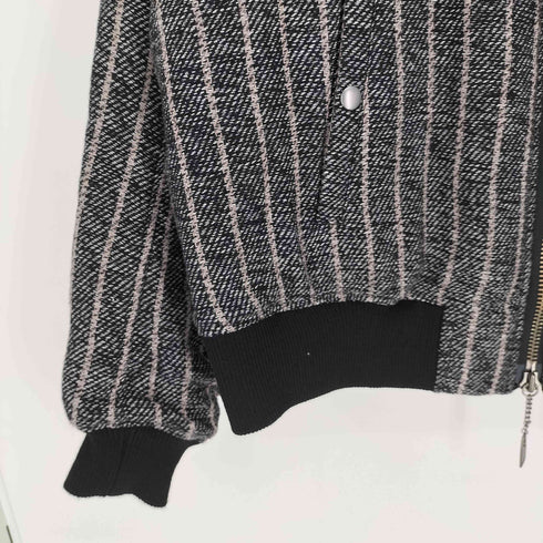 ヨウジヤマモトプールオム Yohji Yamamoto POUR HOMME 24AW LOOK 15 3BLEND ST FLIGHT JACKET スリーブレンド ストライプ フライトジャケット メンズ JPN:3