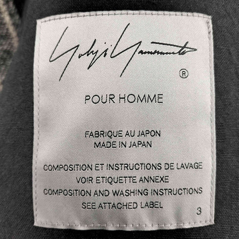 ヨウジヤマモトプールオム Yohji Yamamoto POUR HOMME 24AW LOOK 15 3BLEND ST FLIGHT JACKET スリーブレンド ストライプ フライトジャケット メンズ JPN:3