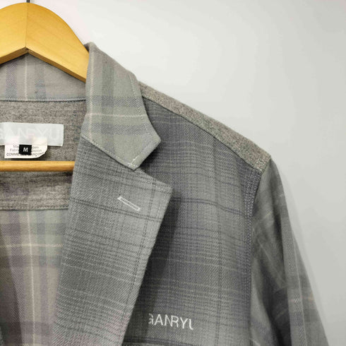 コムデギャルソンガンリュウ COMME des GARCONS GANRYU 14AW 再構築 切替 オンブレチェック フランネル テーラード ジャケット メンズ JPN:M