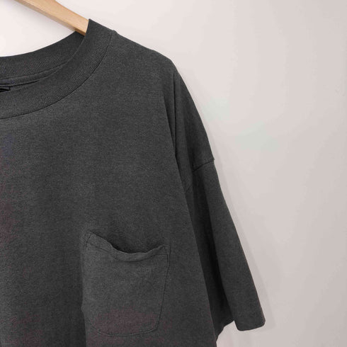 90s ROUND TO BE UNION 裾/袖 シングル イーグル 鷹 ポケット クルーネック Tシャツ メンズ