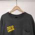 90s ROUND TO BE UNION 裾/袖 シングル イーグル 鷹 ポケット クルーネック Tシャツ メンズ