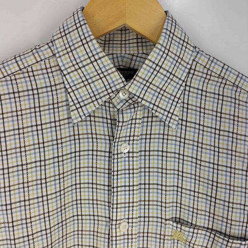 バーバリーロンドン BURBERRY LONDON ロゴ刺繍 チェック レギュラーカラーシャツ メンズ import:S