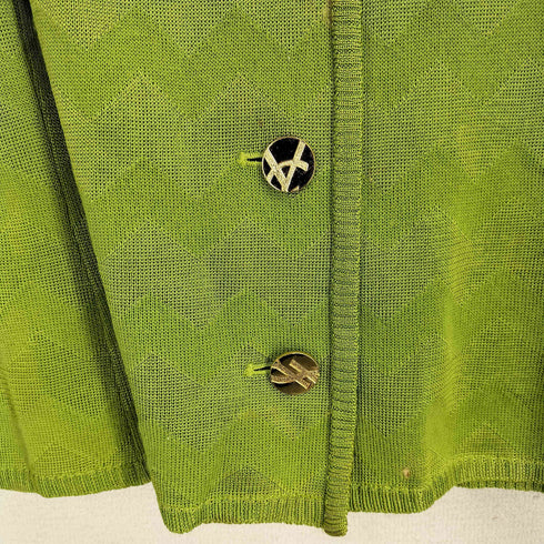イヴサンローラン Yves Saint Laurent 80-90S レーヨントリアセテート混 S/S 金ボタン ニットカーディガン レディース import:M