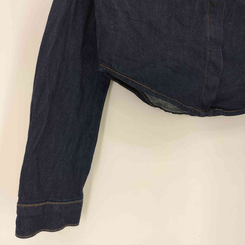 ザラ ZARA クロップド デニムシャツ レディース import:M