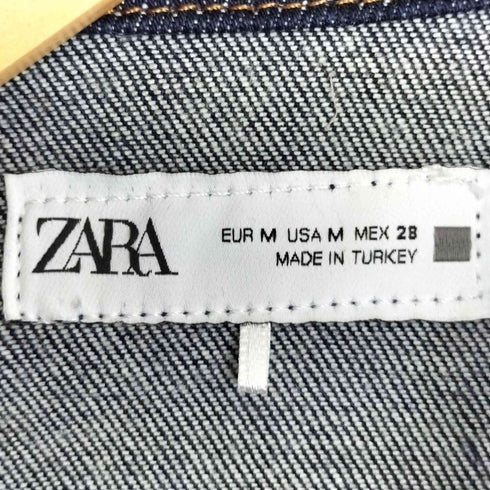 ザラ ZARA クロップド デニムシャツ レディース import:M