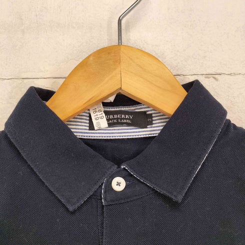 バーバリーブラックレーベル BURBERRY BLACK LABEL ホースロゴ刺繍ポロシャツ メンズ JPN:2