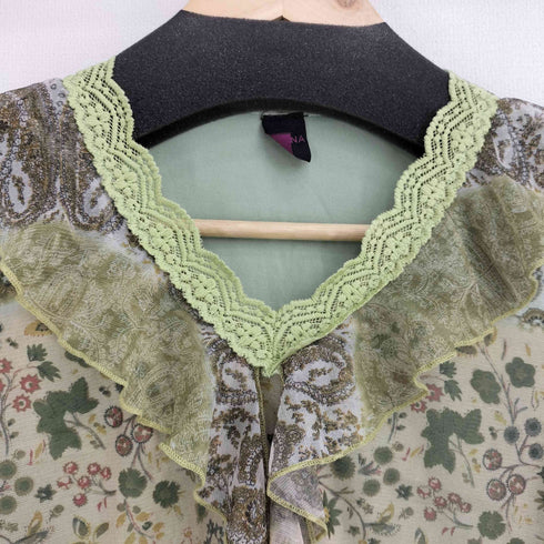 DONNA 総柄カットワークフリルシアートップス レディース M-L