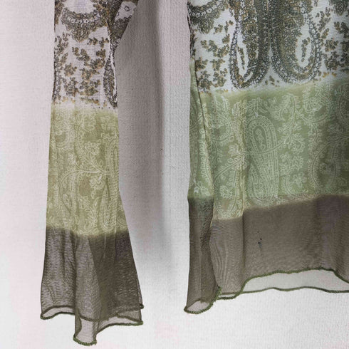 DONNA 総柄カットワークフリルシアートップス レディース M-L