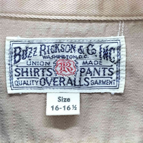 バズリクソンズ BUZZ RICKSONS ヘリンボーン ワークシャツ メンズ 16-16 ½