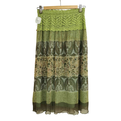 DONNA 総柄カットワークフリルシアースカート レディース M-L