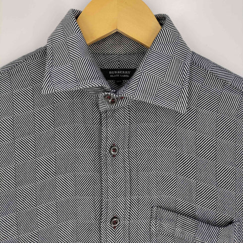 バーバリーブラックレーベル BURBERRY BLACK LABEL ジオメトリック レギュラーカラーシャツ メンズ 39
