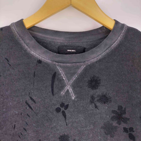ディーゼル DIESEL フラワープリント オーバーダイ クルーネックスウェット レディース import:XS