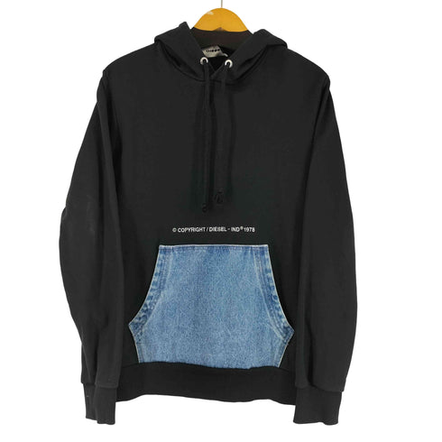 ディーゼル DIESEL デニム切替 プルオーバーパーカー メンズ