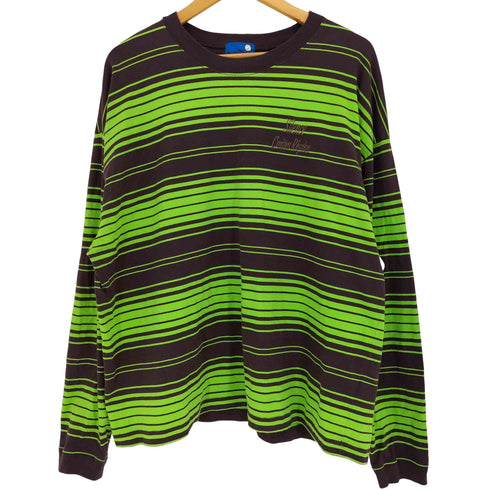 Silence Creates Rhythm YES GOOD MARKET YGM ロゴ刺繍 ボーダー クルーネックロングスリーブTシャツ メンズ