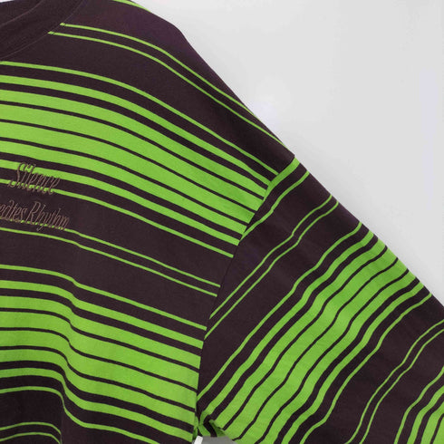 Silence Creates Rhythm YES GOOD MARKET YGM ロゴ刺繍 ボーダー クルーネックロングスリーブTシャツ メンズ