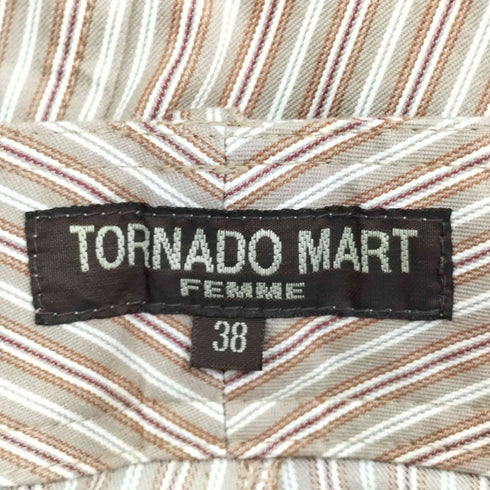 トルネードマートファム TORNADO MART FEMME 裾ボタンストライプパンツ レディース JPN:38