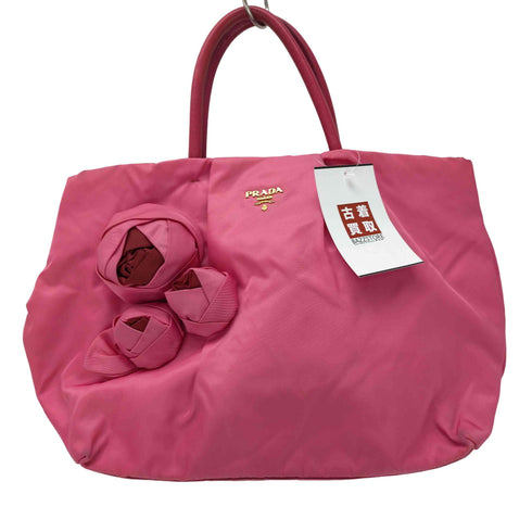 プラダ PRADA ローズモチーフ バラ 薔薇 ハンドバッグ トートバッグ レディース