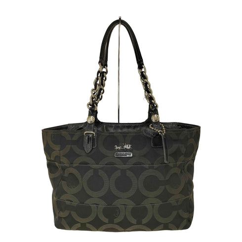 コーチ COACH トライベッカ オプ アート サテンキャンバス ハンドバッグ ショルダーバッグ レディース