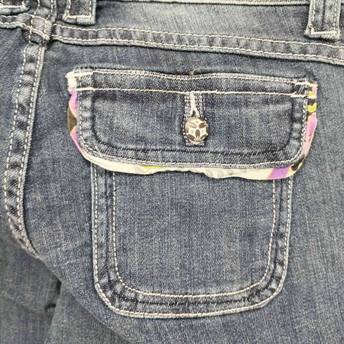 GOUK 和柄プリントフレアデニムパンツ レディース