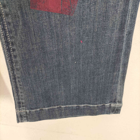 GOUK 和柄プリントフレアデニムパンツ レディース