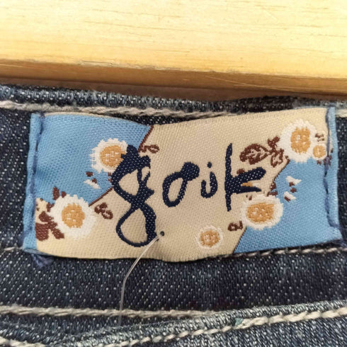 GOUK 和柄プリントフレアデニムパンツ レディース