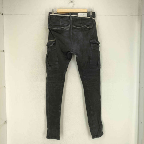 alistair fraiser ダメージ加工カーゴブラックデニムパンツ import メンズ XS
