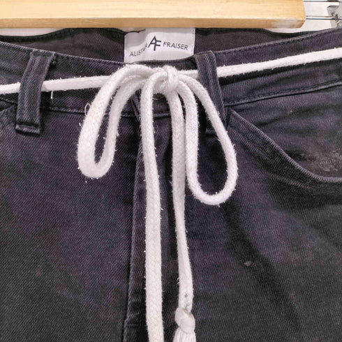 alistair fraiser ダメージ加工カーゴブラックデニムパンツ import メンズ XS