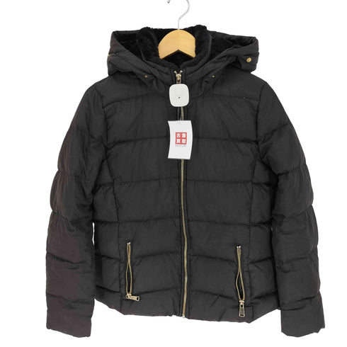 ザラ ZARA 裏地ファー フーデッド ダウンジャケット レディース import:L