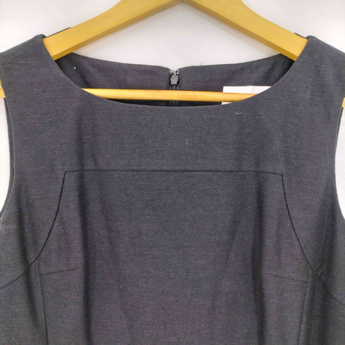 クレージュ courreges リネンポリ ツイードジャージーノースリーブワンピース レディース 38