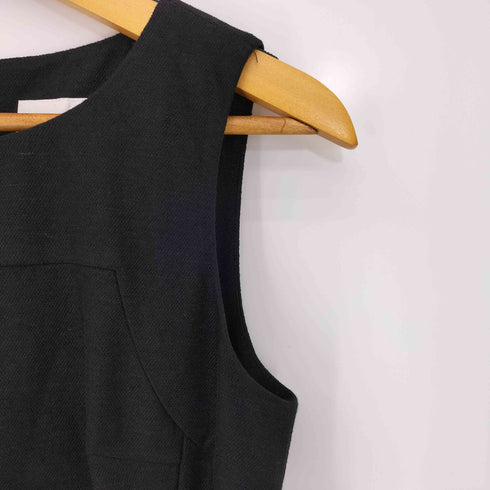 クレージュ courreges リネンポリ ツイードジャージーノースリーブワンピース レディース 38