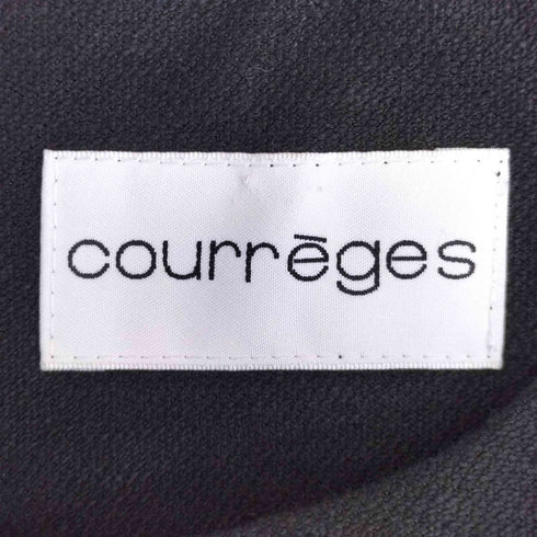 クレージュ courreges リネンポリ ツイードジャージーノースリーブワンピース レディース 38