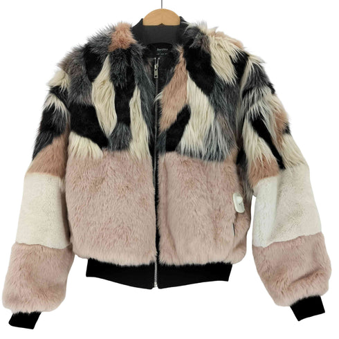 ベルシュカ BERSHKA ミックスフェイクファー ジャケット レディース import:S