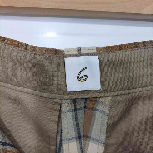 ロクビューティーアンドユースユナイテッドアローズ 6 BEAUTY & YOUTH UNITED ARROWS 24AW ウール ナイロン チェック パンツ レディース JPN:36