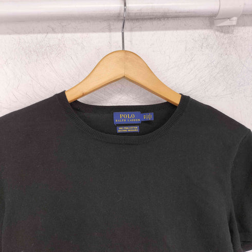 ポロラルフローレン POLO RALPH LAUREN PIMA COTTON 半袖 クルーネック ニット レディース import:XS