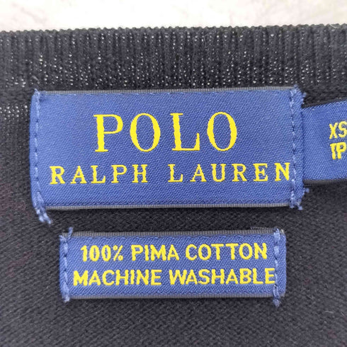 ポロラルフローレン POLO RALPH LAUREN PIMA COTTON 半袖 クルーネック ニット レディース import:XS
