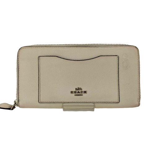 コーチ COACH クロスグレーン レザー アコーディオン ジップ アラウンド 長財布 レディース
