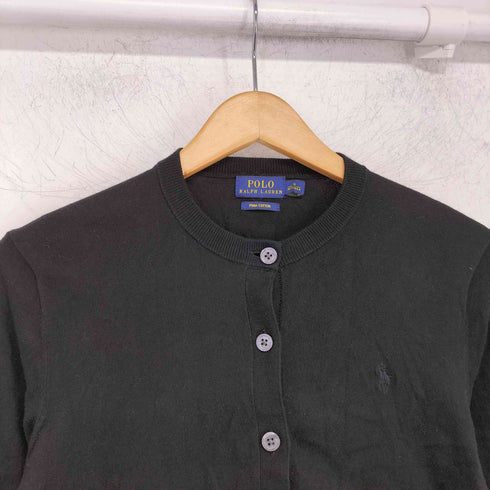ポロラルフローレン POLO RALPH LAUREN ポニーP刺繍 PIMA COTTON クルーネック ニット カーディガン レディース import:S