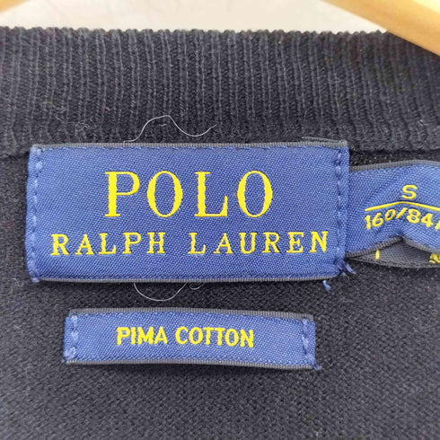ポロラルフローレン POLO RALPH LAUREN ポニーP刺繍 PIMA COTTON クルーネック ニット カーディガン レディース import:S
