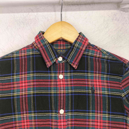 ポロラルフローレン POLO RALPH LAUREN ポニーP刺繍 チェック柄 長袖 プルオーバー ペプラム シャツ レディース 14