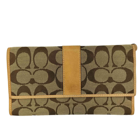 コーチ COACH シグネチャーキャンバス 長財布 3つ折り レディース