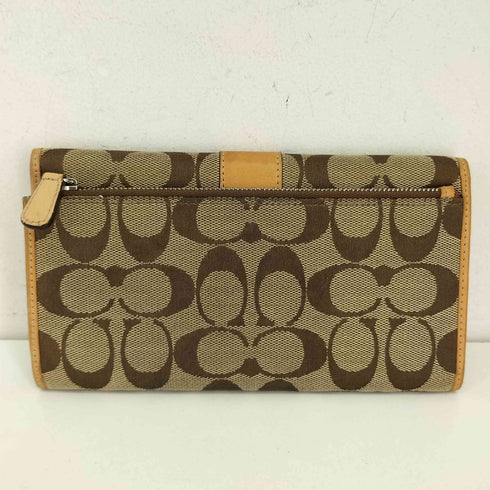コーチ COACH シグネチャーキャンバス 長財布 3つ折り レディース