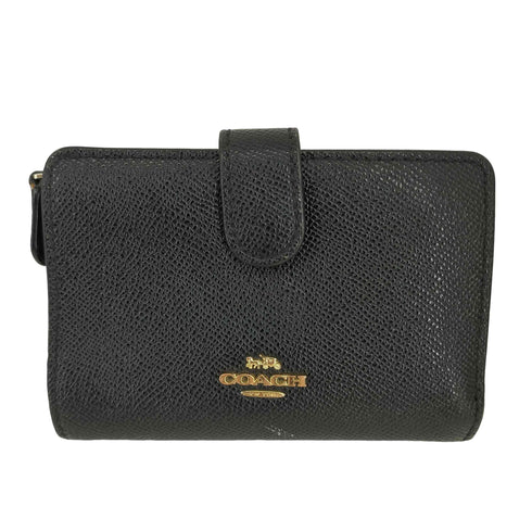 コーチ COACH クロスグレーン レザー ミディアム コーナージップ ウォレット レディース