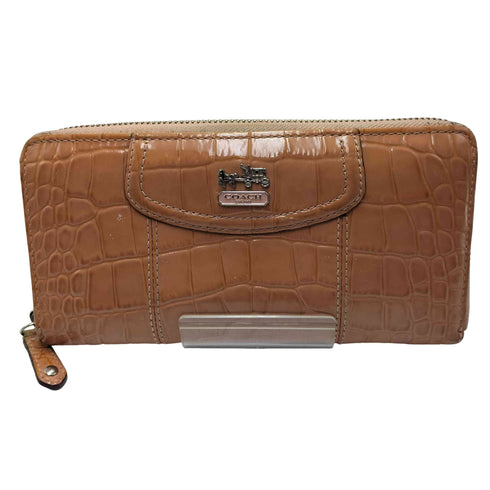 コーチ COACH クロコ型押しエナメル加工 長財布 レディース
