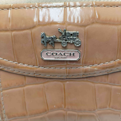コーチ COACH クロコ型押しエナメル加工 長財布 レディース