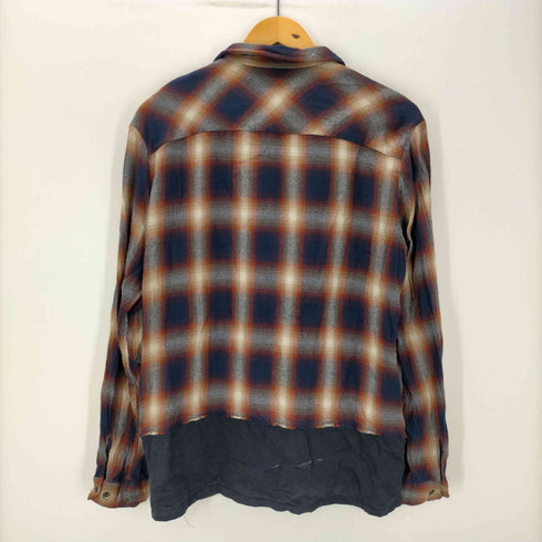 ジョンアンダーカバー John UNDERCOVER 切り替え コットン レーヨン L/S オンブレ チェック ネル シャツ メンズ JPN:3