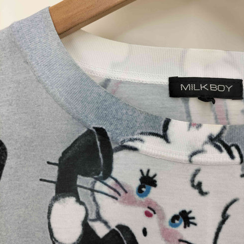 ミルクボーイ MILKBOY Bunny play 兎 プリント半袖Tシャツ メンズ JPN:M