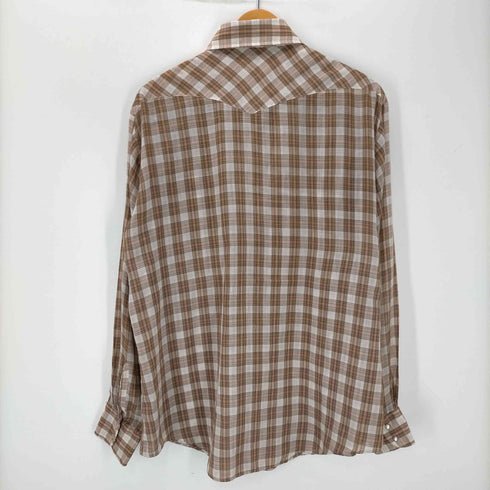 L/S マドラス チェック シアー ウエスタン シャツ 襟芯 メンズ