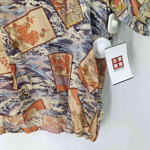 サンサーフ SUN SURF RAYON S/S HANAFUDA CARDS 花札柄和柄アロハシャツ メンズ JPN:M