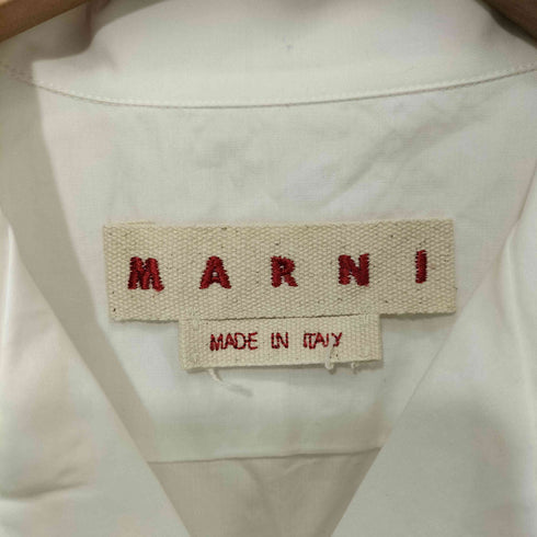 マルニ MARNI 23SS コットン100 ビーズ スパンコール S/S オープンカラー シャツ レディース EUR:38
